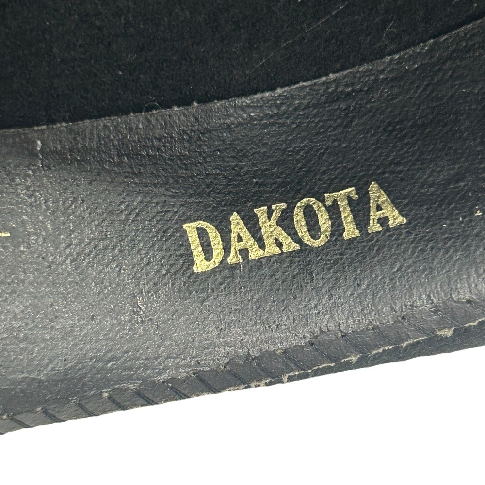 Dorfman Pacific Dakota 100% Wool Cowboy Hat 7 1/4 Black Studded Western Goth - Picture 6 of 10